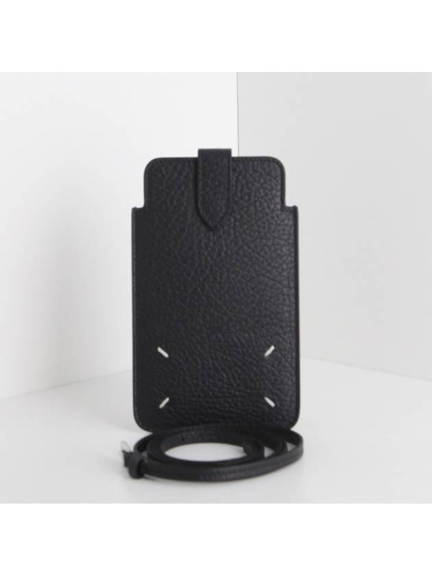 Grain Leather Stitch Strap Phone Case Black - MAISON MARGIELA - BALAAN 2