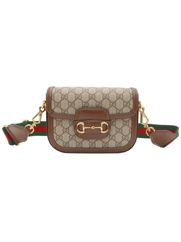 GG Supreme Canvas Brown Leather Horsebit 1955 WEB Mini Cross Bag 2WAY - GUCCI - BALAAN 1