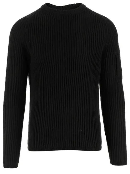 Ribbed Wool Blend Knit Top Black - CP COMPANY - BALAAN 2