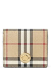 Check Small Leather Half Wallet Beige - BURBERRY - BALAAN 2