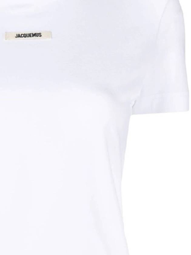 Le Gros Grain Short Sleeve T-Shirt White - JACQUEMUS - BALAAN 3