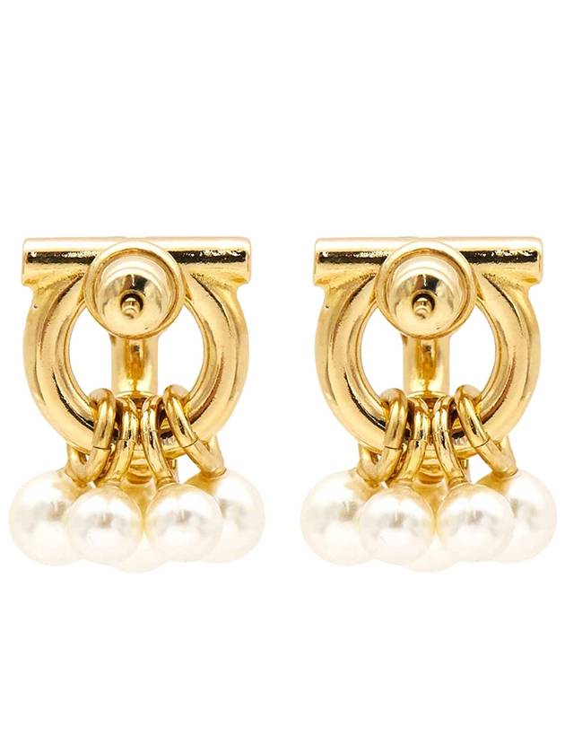 Women s Gancini Pearl Stud Earrings Gold - SALVATORE FERRAGAMO - BALAAN 5