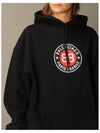 BB Logo Round Print Hoodie Black - BALENCIAGA - BALAAN 6