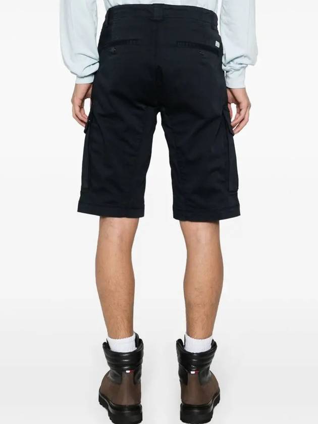 Stretch Satin Cargo Shorts Navy - CP COMPANY - BALAAN 5