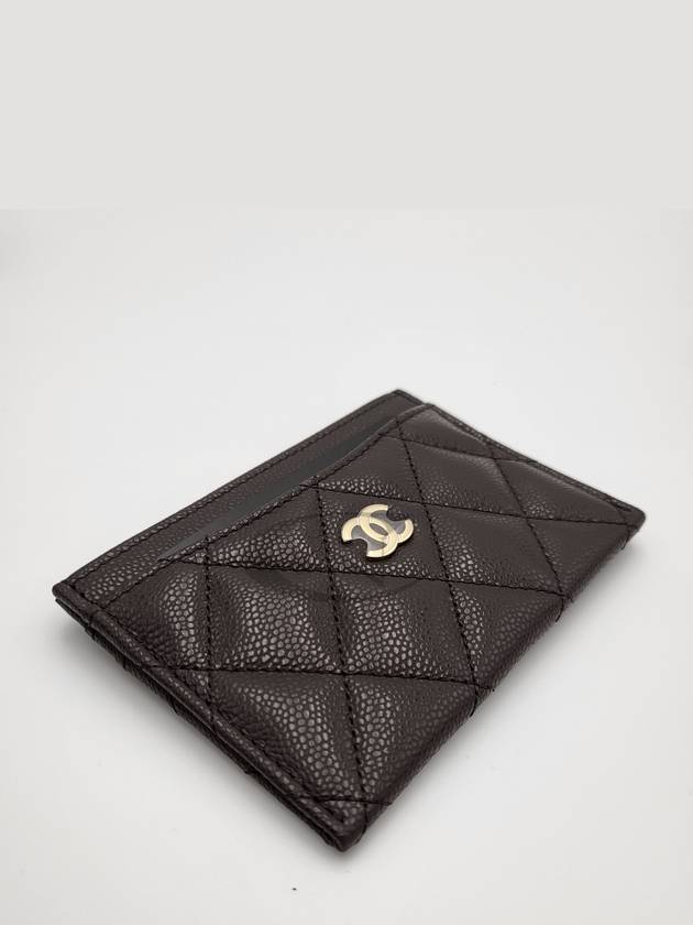 Classic card wallet holder dark brown gold AP0213 - CHANEL - BALAAN 9