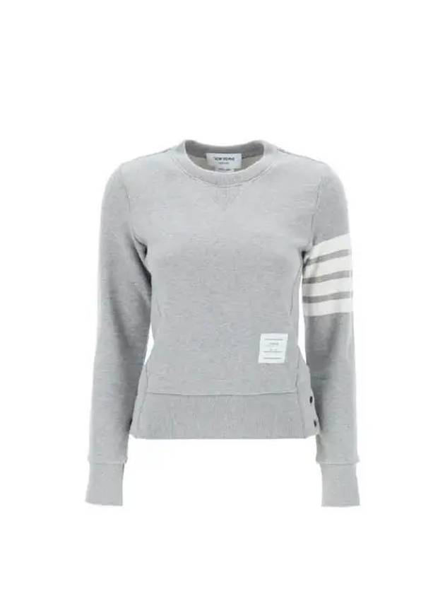 Engineered 4 Bar Stripe Loopback Jersey Knit Crewneck Sweatshirt Light Grey - THOM BROWNE - BALAAN 2