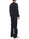 Men's Sustainable Classic Diagonal Wool Cardigan Navy - THOM BROWNE - BALAAN 7