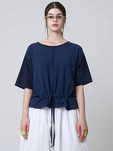 AW41TH10 Block Patch Top_Dark Blue - ATHPLATFORM - BALAAN 1