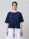 Block Patch Short Sleeve T-Shirt Dark Blue - ATHPLATFORM - BALAAN 1