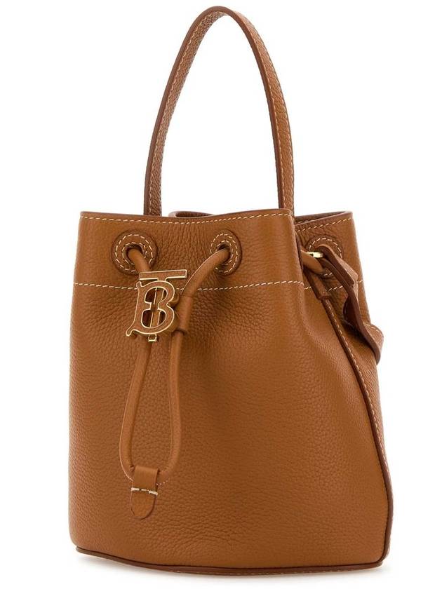 TB Mini Leather Bucket Bag Warm Russet Brown - BURBERRY - BALAAN 3