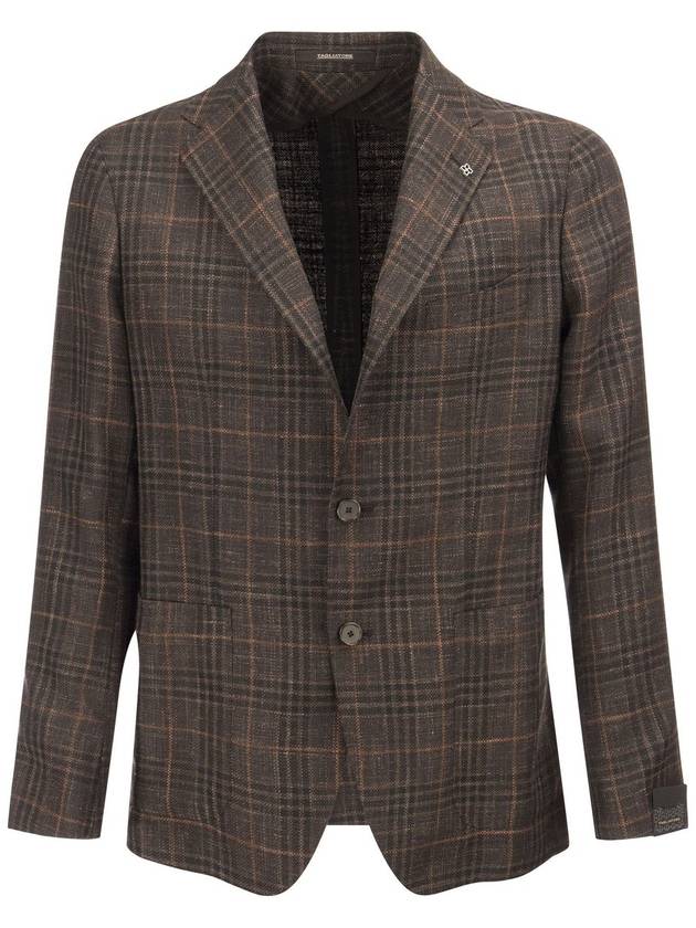 Wool, Silk and Linen Jacket with Tartan pattern - TAGLIATORE - BALAAN 1