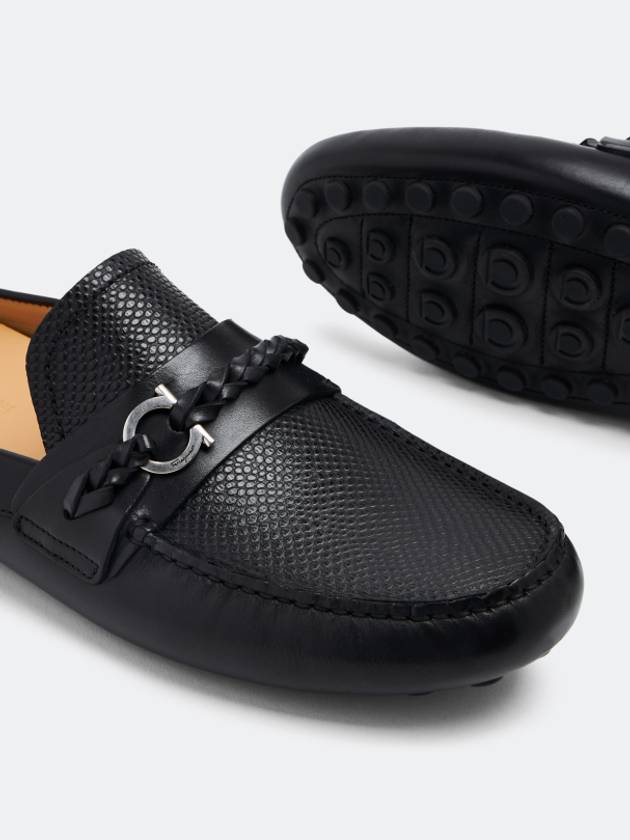 Men's Gancini Driver Bloafer Black - SALVATORE FERRAGAMO - BALAAN 5