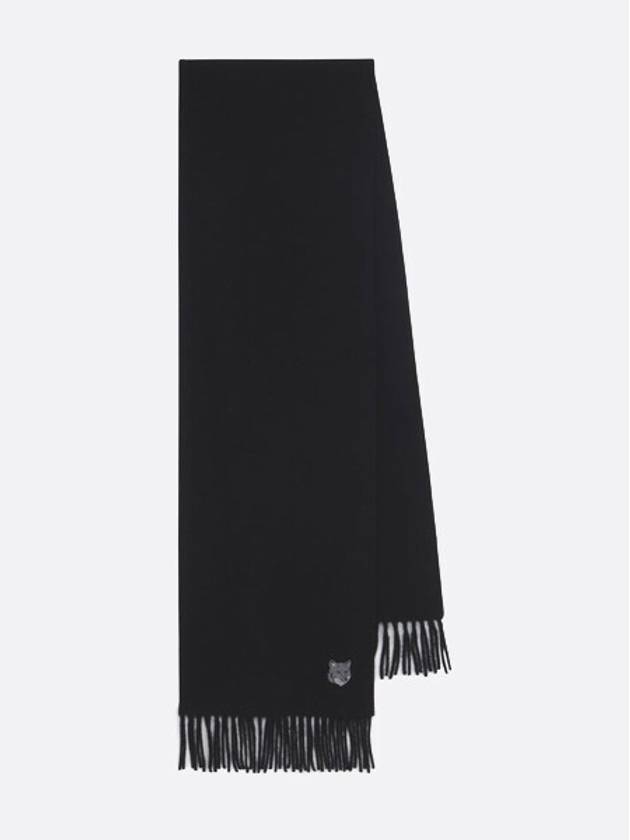 Wool Fox Head Muffler Black - MAISON KITSUNE - BALAAN 2