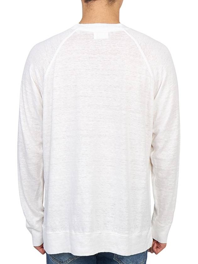 Kieffer Logo Print Linen Long Sleeve T-Shirt White - ISABEL MARANT - BALAAN 5