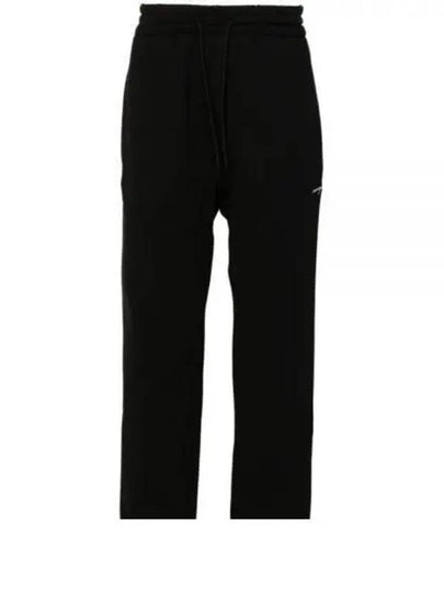 Embroidered Logo Cotton Track Pants Black - MSGM - BALAAN 2