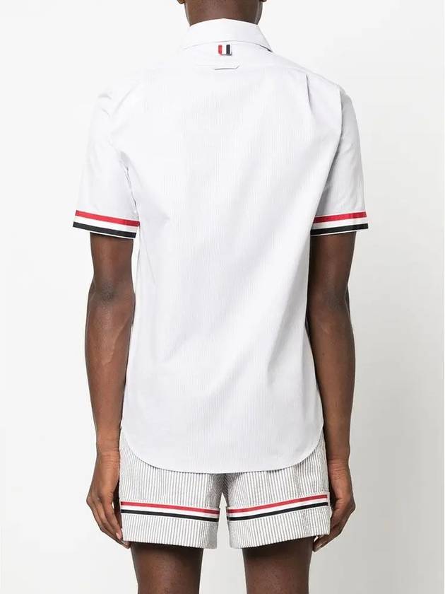 Men's Pincode Armband Short Sleeve Shirt Grey - THOM BROWNE - BALAAN 6