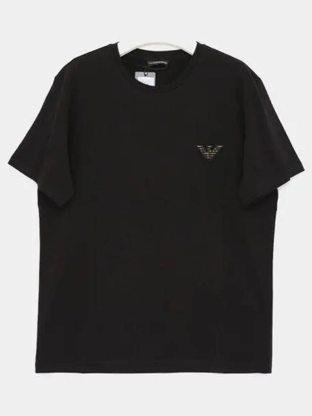 Eagle Logo Swim Short Sleeve T-Shirt Black - EMPORIO ARMANI - BALAAN 2