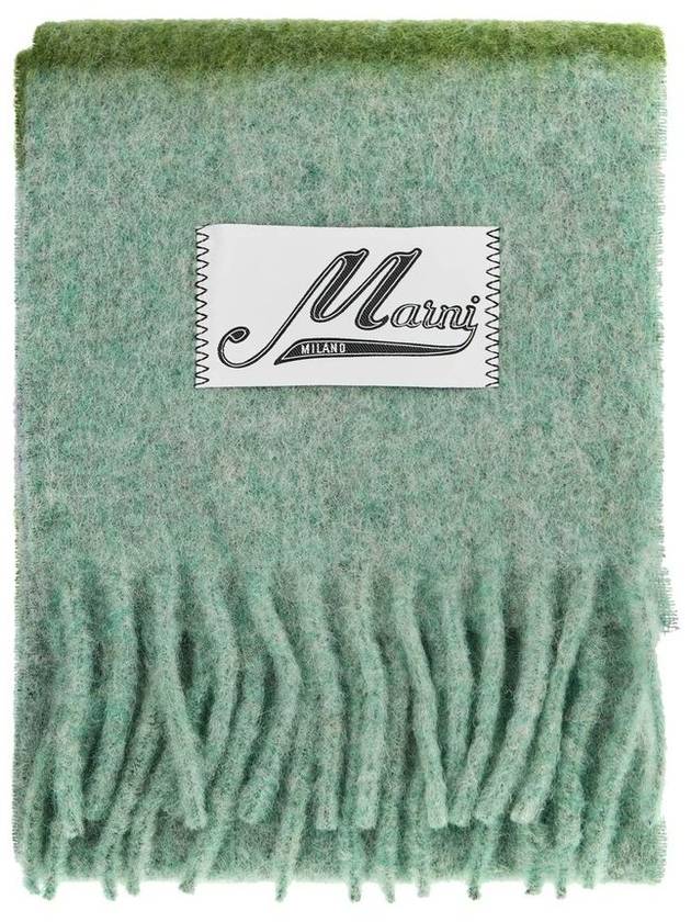 Striped Alpaca Mohair Muffler Green - MARNI - BALAAN 2