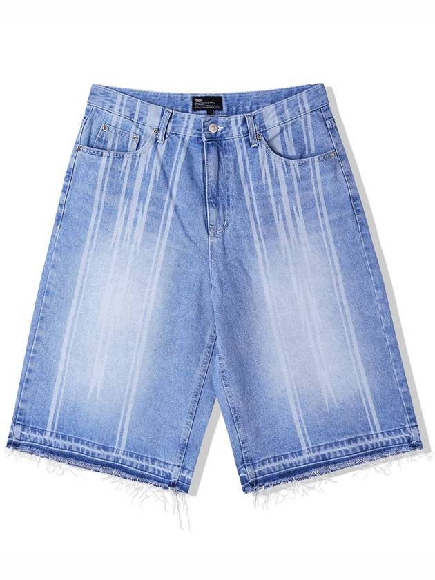 Navajo pattern cut off Bermuda pants light blue - KND - BALAAN 2