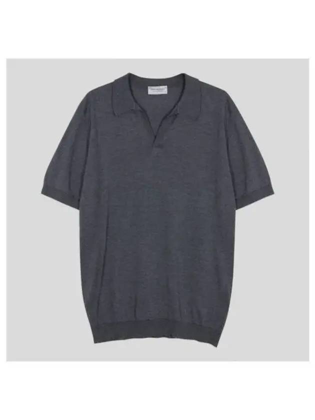 Noah Knit Skipper Collar Shirt Charcoal - JOHN SMEDLEY - BALAAN 1