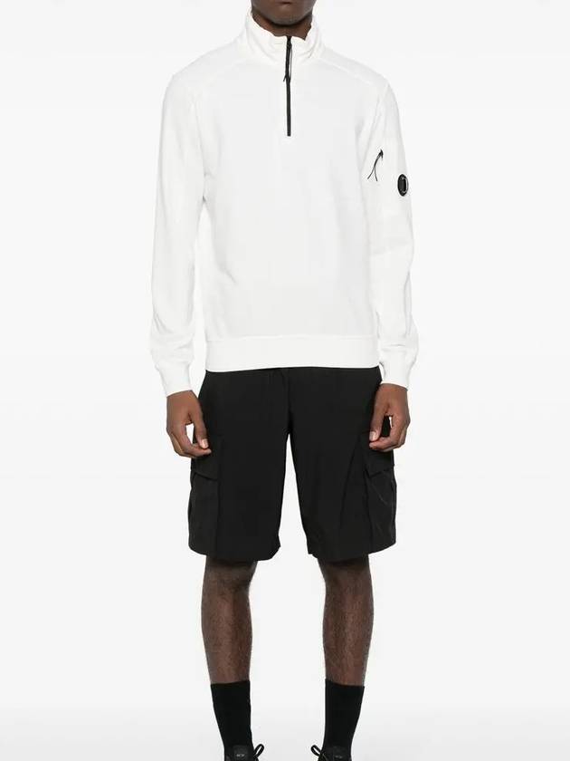 Light Fleece Half Zip-Up Sweatshirt White - CP COMPANY - BALAAN 4