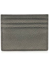 FF Baguette Logo Leather Card Wallet Grey - FENDI - BALAAN 4