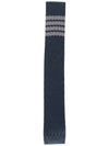 4 Bar Silk Knit Tie Navy - THOM BROWNE - BALAAN 2