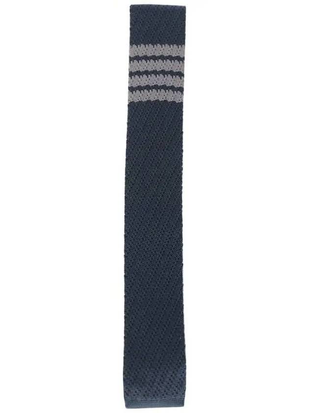 4 Bar Silk Knit Tie Navy - THOM BROWNE - BALAAN 2