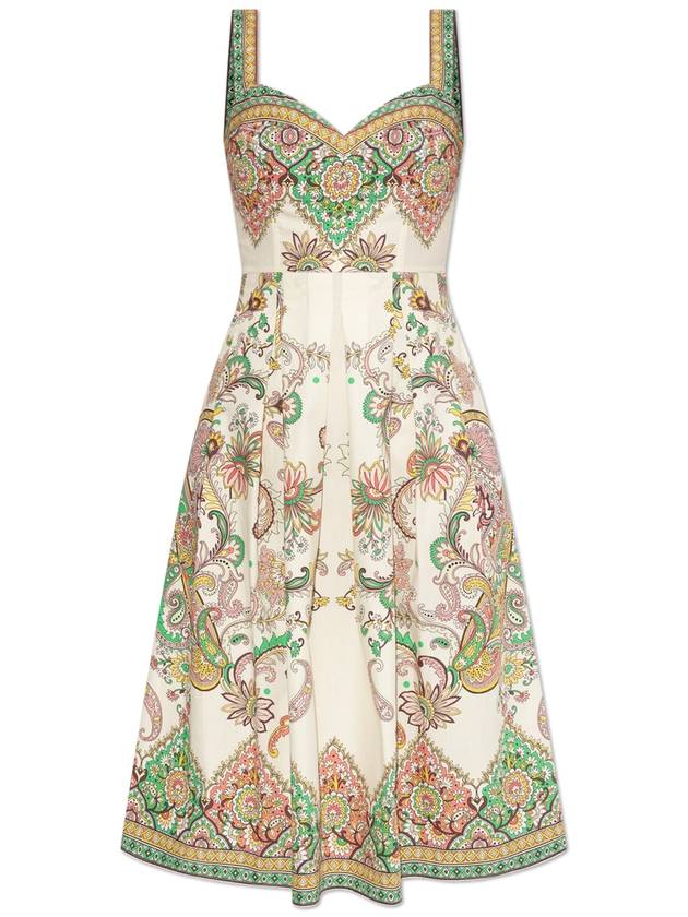 Etro Strappy Dress With Decorative Print, Women's, Cream - ETRO - BALAAN 1