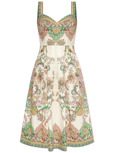 Etro Strappy Dress With Decorative Print, Women's, Cream - ETRO - BALAAN 1