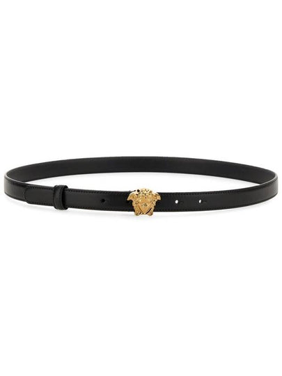 Medusa Buckle Leather Belt Black - VERSACE - BALAAN 2