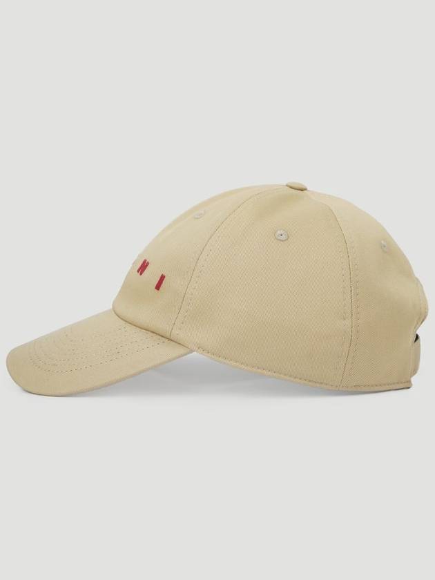 Embroidered Logo Ball Cap Beige - MARNI - BALAAN 4