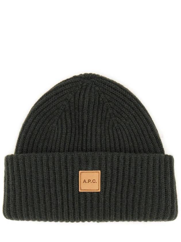 Logo Patch Wool Cashmere Beanie Verde - A.P.C. - BALAAN 2