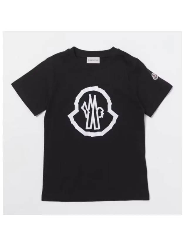 Kids Motif Logo T Shirt 8C0001389AFV 999 - MONCLER - BALAAN 1