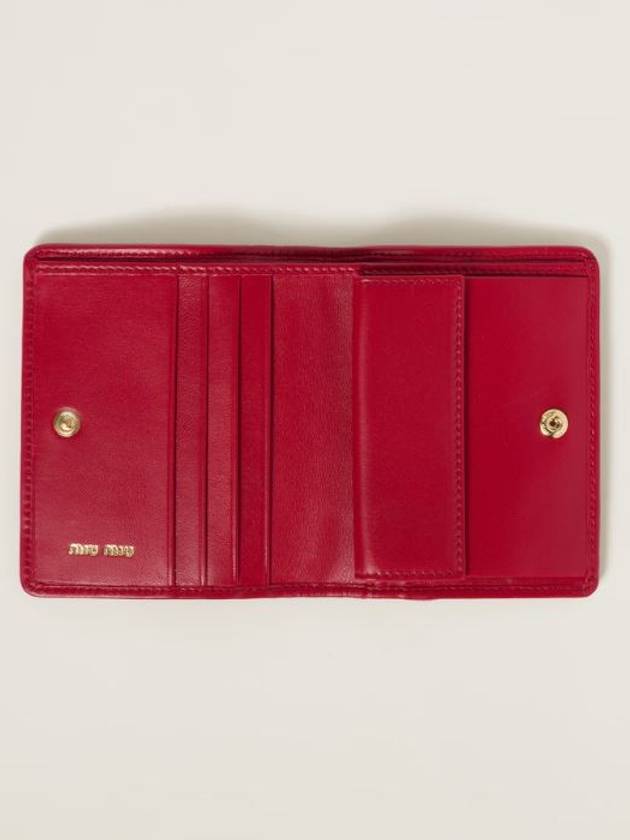 Matelasse Half Wallet Card Red - MIU MIU - BALAAN 3