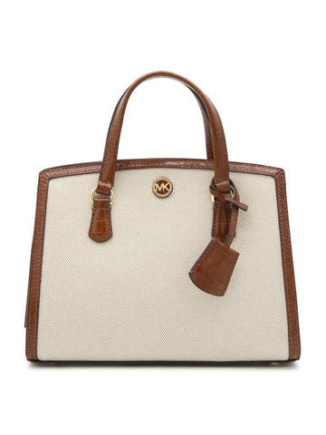 Chantal Small Tote Bag Brown Beige - MICHAEL KORS - BALAAN 1