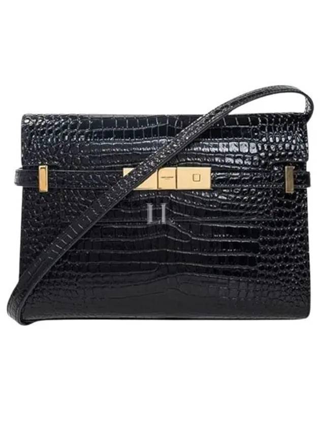 Manhattan Crocodile Small Shoulder Bag Black - SAINT LAURENT - BALAAN 2