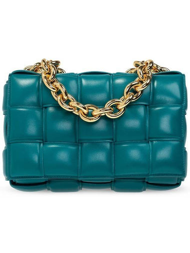 Cassette Lambskin Shoulder Bag Blue - BOTTEGA VENETA - BALAAN 1