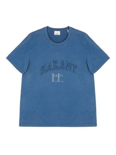 Honore Logo Cotton Short Sleeve T-Shirt Blue - ISABEL MARANT - BALAAN 2