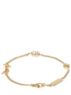 YSL logo heart crystal monogram gold color bracelet - SAINT LAURENT - BALAAN 3