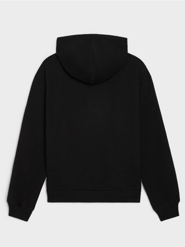 Embroided Logo Loose Cotton Hoodie Black - CELINE - BALAAN 3