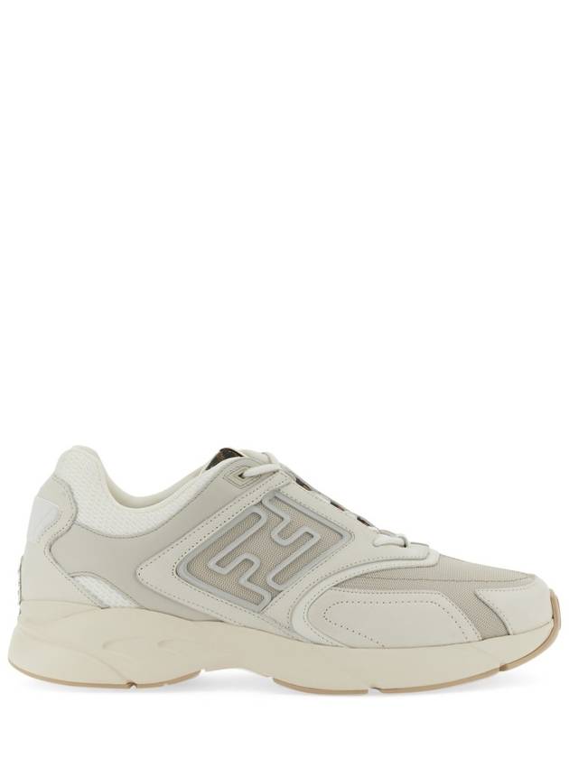 Fester Trainer Nubuck Leather Low Top Sneakers White - FENDI - BALAAN 3