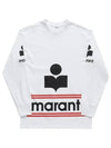 Gianni Big Logo Print Cotton Long Sleeve T-Shirt White - ISABEL MARANT - BALAAN 2