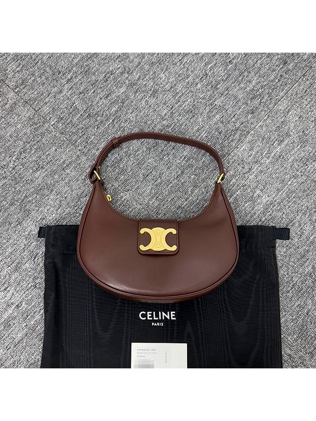 Ava Triomphe Smooth Calfskin Shoulder Bag Chestnut - CELINE - BALAAN 3