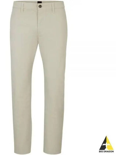 Chino Fit Tapered Stretch Cotton Satin Straight Pants Light Beige - HUGO BOSS - BALAAN 2