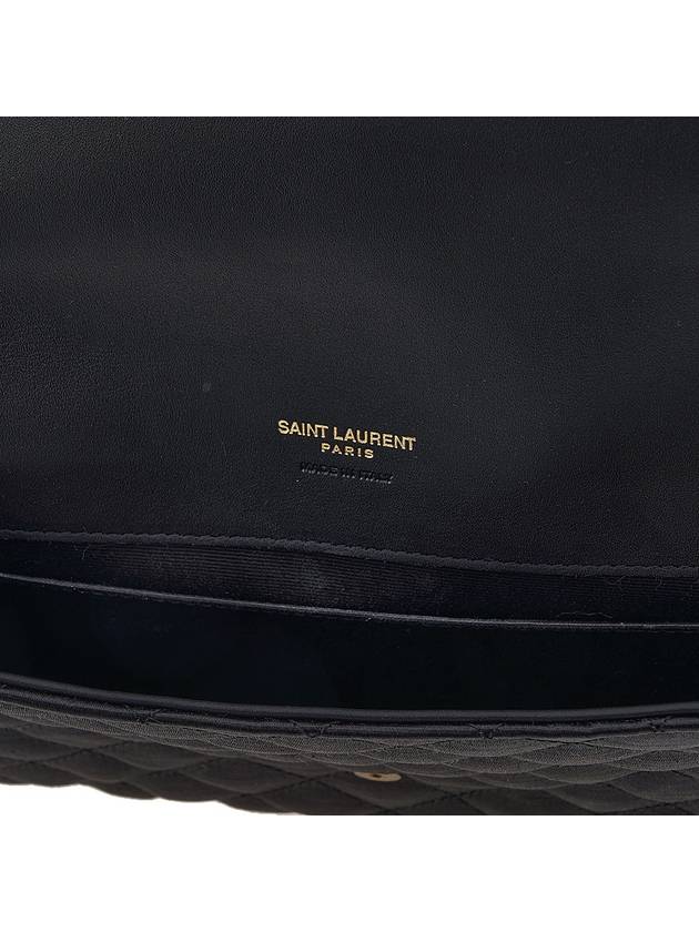 Matelasse Envelope Flap Satin Clutch Bag Black - SAINT LAURENT - BALAAN 10