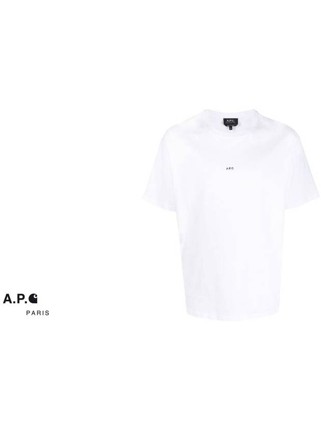 Men's Kyle Logo Print Cotton Jersey Short Sleeve T-Shirt  White - A.P.C. - BALAAN 3