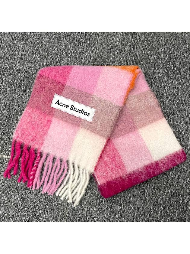 Check Mohair Muffler Pink - ACNE STUDIOS - BALAAN 3