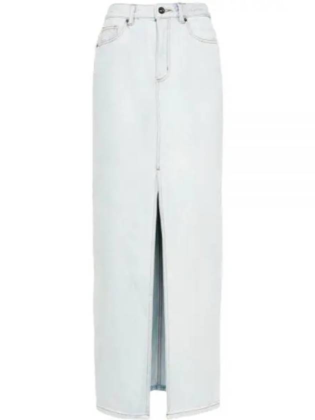 Women's Bleach Washing Denim Maxi H-Line Skirt White - SELF PORTRAIT - BALAAN 2