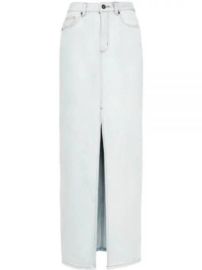 Women's Bleach Washing Denim Maxi H-Line Skirt White - SELF PORTRAIT - BALAAN 2